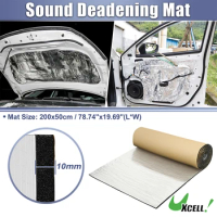 UXCELL 10mm Car Sound Deadening Mat Aluminum Foil Heat Shield Material Damping Universal for Hood Fender and Boat Engine Cover