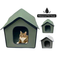 Pet Outdoor House Waterproof Weatherproof Cat House Dog Kennel Foldable For Pets Rainproof Dog House Cat House Villa Pet Outdoor