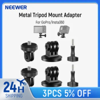 NEEWER Metal Tripod Mount Adapter For GoPro Hero 12 11 10 9 8 7 6 5 Max Fusion Insta360 AKASO DJI Osmo Action 4 3 2