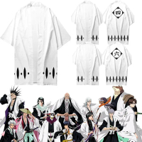 Bleach Zaraki Kenpachi Unohana Kuchiki Byakuya haori priest cardigan kimono coat T-shirt