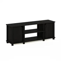 Tv Stand Entertainment Center with Shelves and Storage Espresso/Black 45 Inch Stylish Design Durable Composite Wood Maximum 30