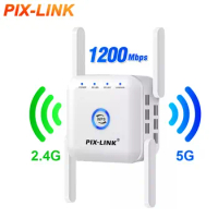 5G 2.4 Ghz WiFi Repeater Wireless Wifi Extender 1200Mbps Wi-Fi Amplifier 300Mbps Long Range Wi fi Signal Booster Wifi Repiter