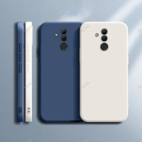 Straight Edge Phone Case for Huawei Mate20 Mate 20 Lite Pro X 20Lite 20Pro 5G Liquid Silicone Luxury Pure Color Back Cover Funda