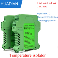 pt100 pt1000 thermal resistance input converter 4 20ma output temperature isolator