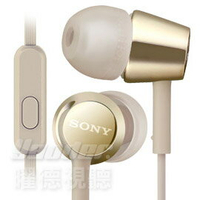 【曜德】SONY MDR-EX155AP 金 細膩金屬 耳道式耳機 線控MIC ★ 送收納盒 ★