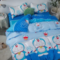 Doraemon cartoon Bedding Set Students Sheets Duvet Cover Pillowcase boy girl dormitory cartoon cute bedsheet bedding bag quilt
