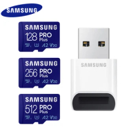 SAMSUNG Memory Card PRO Plus MicroSD Card 128GB 256GB 512GB 160MB/s C10 U3 V30 Micro SD Card Reader SDXC SDHC Microsd