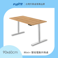 【FUNTE】Mini+ 雙柱電動升降桌/三節式 90x60cm 八色可選(辦公桌 電腦桌 工作桌)