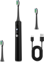Sonic Electric Toothbrush for Kids and s Travel  Smart Timer LCD Type C, 2 Soft Brush Heads with Cov