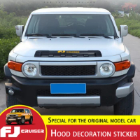 For Toyota FJ Cruiser Hood Trim Engine Cover Decoration Sticker Bug Shields With Light FJ Cruiser Hood Air Outlet Accessories