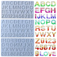 Diy Letter A To Z Alphabet &amp; Number Silicone Molds For Crystal Epoxy Resin Digital Pendant Model Supplies 3D DIY Silicone Molds