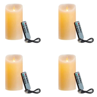 Promotion! 4X LED Candles, Flickering Flameless Candles, Rechargeable Candle, Real Wax Candles With Remote Control,10Cm A