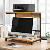 Kitchen Desktop Shelving Computer Desktop Storage Bookshelf Computer Increase Printer Stand Monitor Increase 2 Level Support