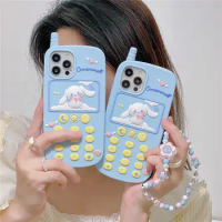 Kawaii Sanrio Anime Hobby Cinnamoroll Cartoon Creative Phone Model Iphone14 Pro Max Mobile Phone Protective Case
