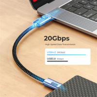 USB4 Cable USB-C Thunderbolt 4 3 with TB 8K 60Hz Video 20bps 20V 5A PD 100W Fast Charging for PS5 Nintendo Switch MacBook Pro