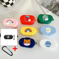For oneplus buds N Cases cartoon funny Earphones Silicone Protect Cover cute with hook hearphone Accessories box