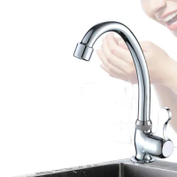 Kitchen Faucets Plastic Steel Ball Bearing Cold Water Faucet For Bathroom Kitchen Water Purifier Single Lever Hole Tap