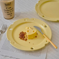 創意餐盤 奶油色芝士奶酪盤子耐高溫陶瓷西餐盤歐式家用餐廳早餐沙拉甜品盤