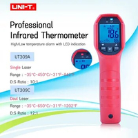 UNI-T UT309A/UT309C High precision Professional industrial Infrared Thermometer IP65 dust/waterproof non-contact High/low alarm