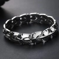 BOCAI s925 Pure Silver Jewelry Width Centipede Shape Japan and South Korea Personality Hipster Man Bracelet Smooth Free Shipping