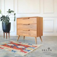 Selia Furniture Diana Drawer 3 Laci - Drawer Kayu Jati Solid Minimalis