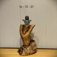 越南天然沉香木雕擺件財神爺實木家居飾品紅木雕刻工藝品木質禮品