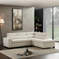 Living room sofa corner pull bed sofa Fabric PU modular sofa 95.3 X 61.8 X 29.1