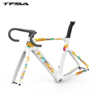 TFSA Aero Design Disc Brake Road Bike Frame JH-10 Aerodynamic High Speed Carbon Fiber Bicylce Frameset With Bicycle Handlebar