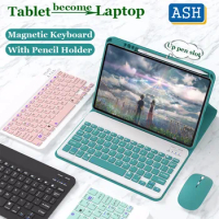 ASH for iPad Mini 6 2021 iPad Mini 4 Mini 5 7.9" Keyboard Mouse Case Detachable Wireless Bluetooth Keyboard Case Cover Leather