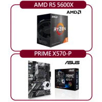 【ASUS 華碩】AMD R5 5600X+華碩 PRIME X570-P(自組DIY兩件組R56)
