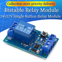 Bistable Relay Module 5V/12V Single Button Relay Module One Key Car Modification Start-Stop Self locking Car Modification Switch