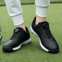 高爾夫鞋 男士高爾夫球鞋防滑碎釘休閑鞋透氣舒適旋鈕扣鞋