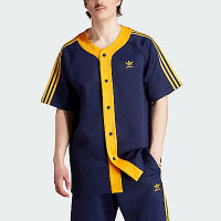 Adidas CL+ SS BB Shirt IM4458 男 短袖 襯衫 亞洲版 休閒 復古 三葉草 寬鬆 深藍黃