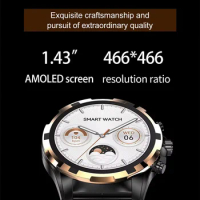 HK98 Men Smart Watch 1.43inch Amoled Always-on Screen Bluetooth Call Heart Rate Monitor Sport Fitness Tracker Women Smartwatch