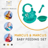 Marcus & Marcus Baby Feeding Gift Set β Alat Makan Bayi Silikon Food Grade | Lengkap, Aman & Praktis