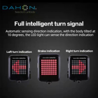 For Dahon Folding Bicycle Fully Automatic Smart Turn Signal MTB Dangerous Warning Light Electric Bike Stop Lamp USB Rechargeable