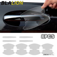BLALION 8PCS Universal Car Door Handle Bowl Scratch Protective Stickers Transparent Car Handle Anti-collision Protection Strip