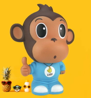兒童存錢罐搪膠猴子存錢筒工藝品家居擺件廣告禮品儲蓄罐定制