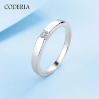 Men and Women Universal S925 Silver Couple Ring 0.3ct Square Moissanite Plated Platinum PT950 Super Flash Luxury Jewelry