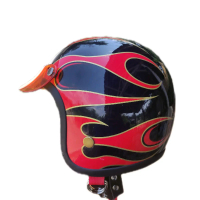 HELM SLIME HEAD CUSTOME MOTIP FLAME RED PREMIUM Motorcycle