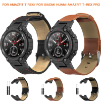 Replacement Leather Strap Watch Band For Amazfit T Rex Smart Bracelet Replacement Wristband For Xiaomi Huami Amazfit T-Rex Pro
