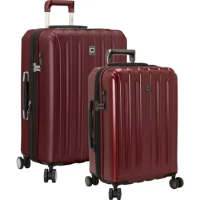 DELSEY Paris Titanium Hardside Expandable Luggage with Spinner Wheels, Black Cherry Red, 2-Piece Set (21/25),207197704