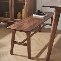 北美黑鬍桃木長凳餐桌凳新式家用長板凳實木換鞋凳長條凳餐凳
