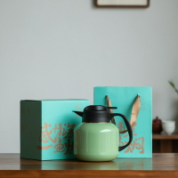 茗元素白茶燜茶壺不銹鋼溫度顯示器保溫水壺家用便攜養生壺禮盒