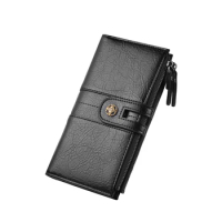 Luxury Brand Men Wallets Long Mens Wallet Male Clutch Leather Zipper Belt Wallet Men Business Male Wallet Coin Purse Card Holder