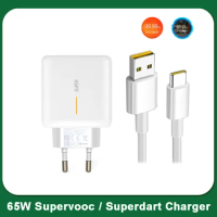 65W Supervooc 2.0 Fast Charger For OPPO Find X2 Pro X Reno 6 Pro 6 5G Ace 2 X20 Realme 8 7 X50 Pro Superdart Charger 1.5m Cable