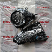 2 Pcs Carbon Celup Forged Tutup Filter + Tutup Kipas Motor Genio, Scoopy, Beat Led 2020