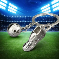 100pcs/Lot Free For DIY LOGO Soccer Shoe Keychains Yeezy Key Chain Football Boots Keychain Metal 3D Soccer Sneaker Keychains