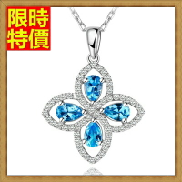 水晶項鍊+吊墜女飾品-璀璨閃耀托帕石時尚女鎖骨鏈墜子66h37【獨家進口】【米蘭精品】