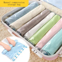 1/5pcs Hand Compression Bag Travel Vacuum Packing Space Saver Bag Reusable Household Clothing Underwear Pants Compression Bag